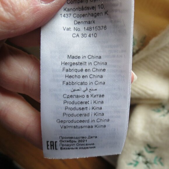 Part Two Copenhagen Cream Pullover Sweater Embroidered Crew Neck Large - Picture 9 of 11